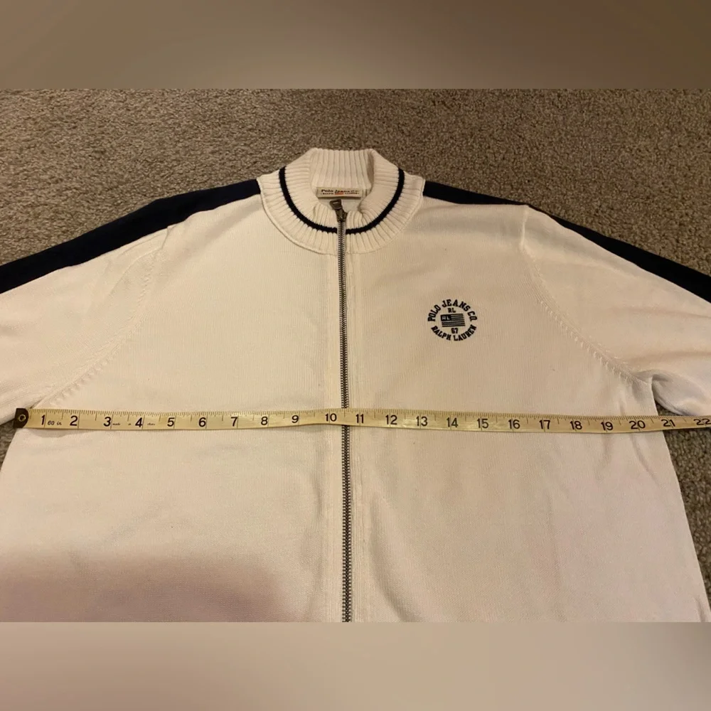 Polo Jeans Company white and navy sweater in size XL. NWOT - Picture 10 of 12